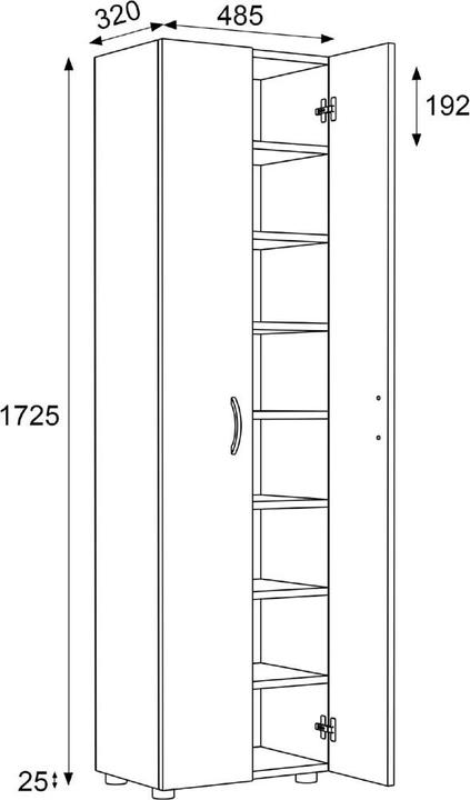 Immagine prodotto VCM Cassettiera per scarpe XXL in legno Grande Cassettiera per scarpe Stivali Grande Ulas 8 Scomparti (70 x 40 x 184 cm)