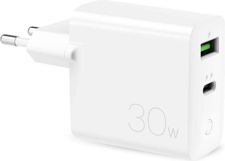 Puro Mini chargeur de voyage USB-A - USB-C, avec transfert de données, 30 W, blanc (30 W)