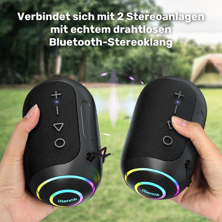 Produktbild Rienok Wasserdichter Bluetooth Lautsprecher (10 h, Akkubetrieb)