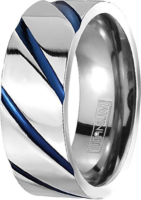 Image du produit Star Piercing Bague argent rayé bleu (57)