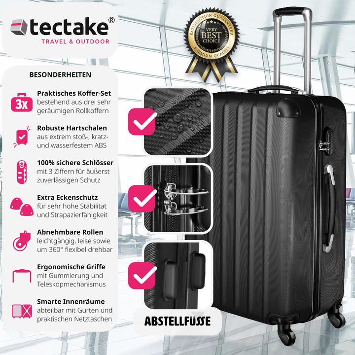 Immagine prodotto tectake Set di valigie rigide (95 l, M (50 - 90l), L (90 - 115l))