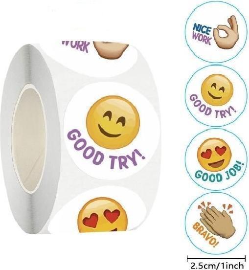 Image du produit MU Classic Rouleau de 500 stickers autocollants avec motif et écriture