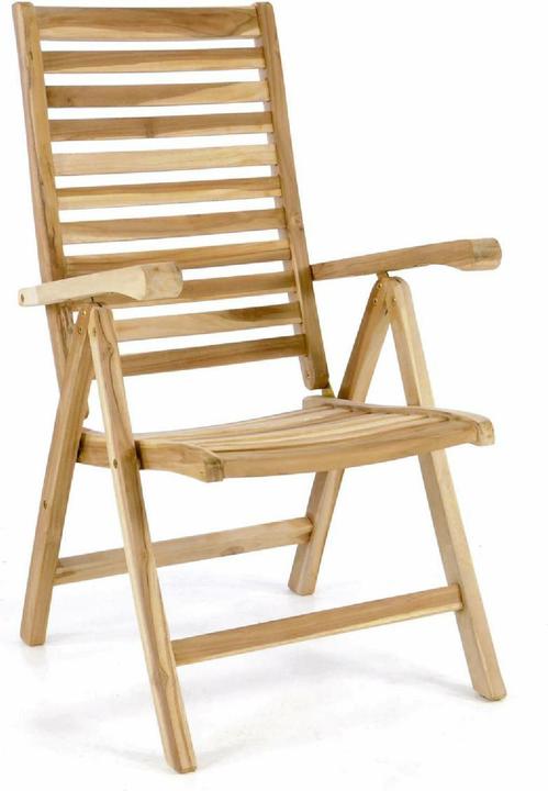 Actual product image VCM Gartenstuhl Hochlehner Klappstuhl verstellbar Teak Holz unbehandelt
