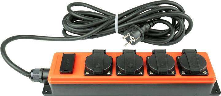 Produktbild Kabelmeister Steckdosenleiste Outdoor, 4-Schutzkontakt-Buchse (IP54/IP20), 2x USB-A Buchse, orange/ (4 x, CEE 7/3, 5 m)