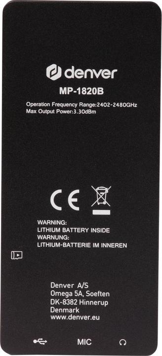 Actual product image Denver MP-1820B Black (4 GB)