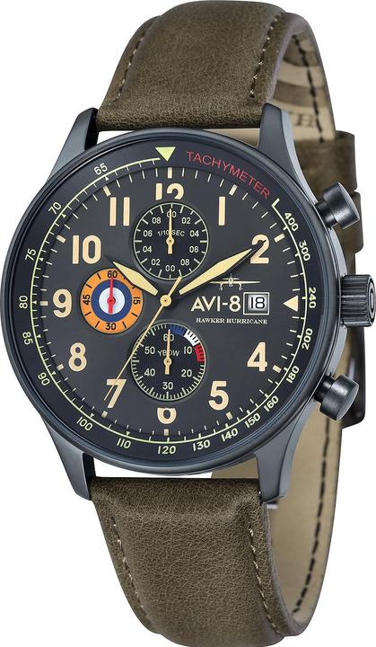 Produktbild AVI-8 AV-4011-0E Hawker Hurricane Chronograph 42mm 5ATM (Chronograph, 42 mm)