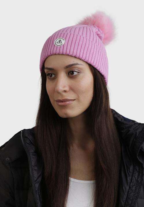 Image du produit Cash-Mere Kaschmir Rib Mütze mit Bommel (Taille unique)