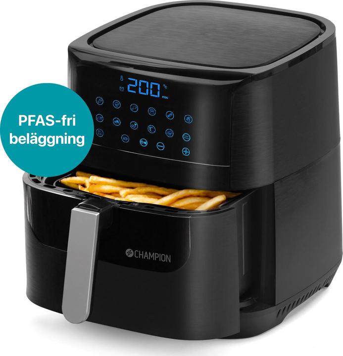 Produktbild Champion Heissluftfritteuse XL Keramik 5,5 l 1800 W AF600 Schwarz (EU-Stecker)