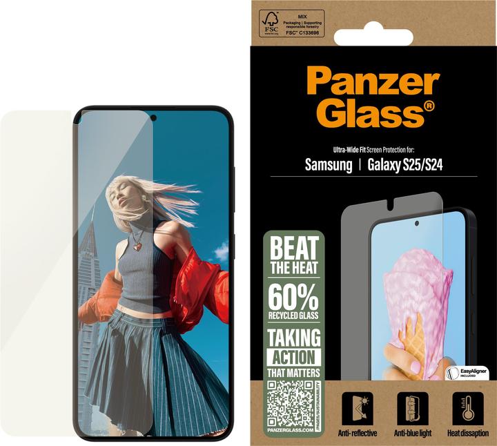 Immagine prodotto PanzerGlass ® Protezione dello schermo all-in-one Ultra Wide Fit (1 Pezzo/i, Samsung Galaxy S25, Samsung Galaxy S24)