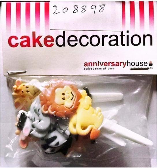 Actual product image Anniversary House Zoo Animals Cake Topper