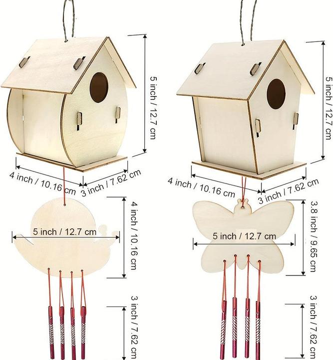 Actual product image Activity Board DIY birdhouse, wind chime craft, craft kits for girls boys, arts and crafts, painting kits