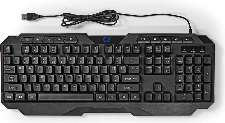 Immagine prodotto Nedis Tastiera da gioco cablata | USB Tipo-A | Tasti a membrana | LED | QWERTY | Layout USA | Lunghezza (Ing. Int., Cablato)