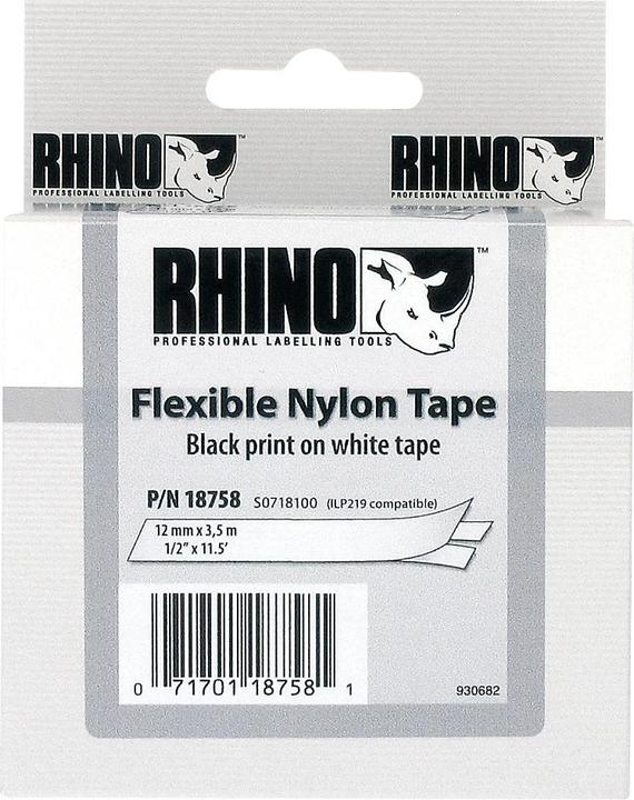 Image du produit Dymo Bracelet en nylon du rhinocéros 18758 (1.20 cm, Blanc)
