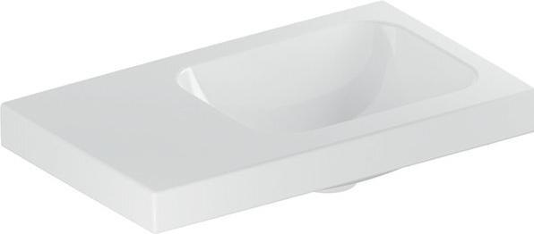 Actual product image Geberit iCon Light hand-rinse basin, 53 cm x 31 cm, without tap hole, without overflow, storage surf (585 mm, 530 mm)