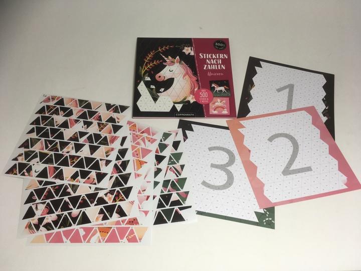 Actual product image Die Spiegelburg Stickers by numbers Unicorn
