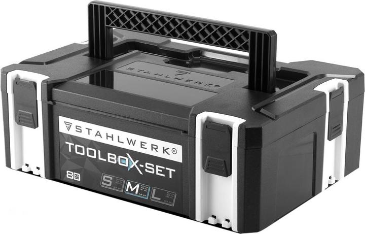 Actual product image Stahlwerk Toolbox size M 443 x 310 x 151 mm stackable system box with carrying handle (1 pieces)