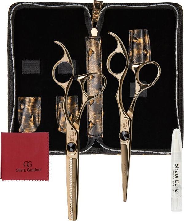 Olivia Garden SilkCut black/gold 2er Set HS 5,75'/MS EUR RH (14.61 cm)