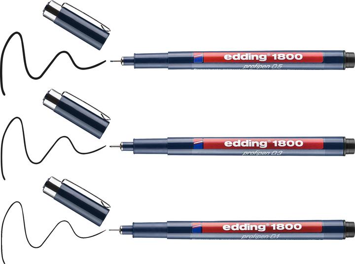 Produktbild Edding Profipen 1800 (Black, 3 x)