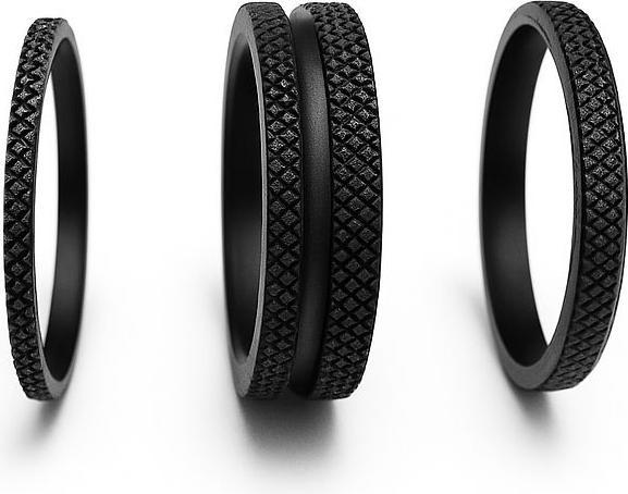 NG Sports Knurlee Spacer Set, 1 1/8"/28.6, 1x10mm/1x5mm/1x2.5mm, vader black
