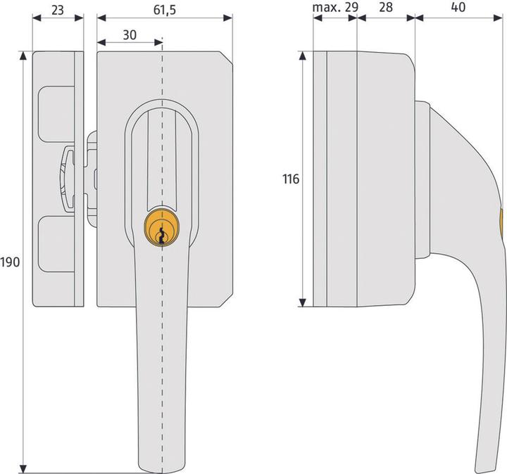 Immagine prodotto Abus Bullone per finestra con staffa di bloccaggio FO 500