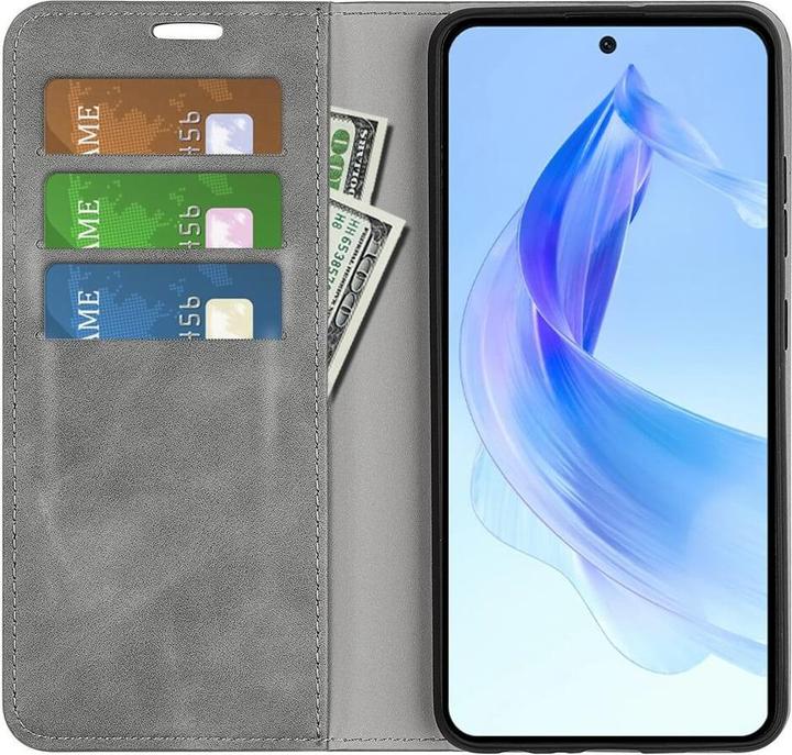 Actual product image Cover-Discount Honor 90 Lite - Stand Flip Case Cover grey (Honor 90 Lite)