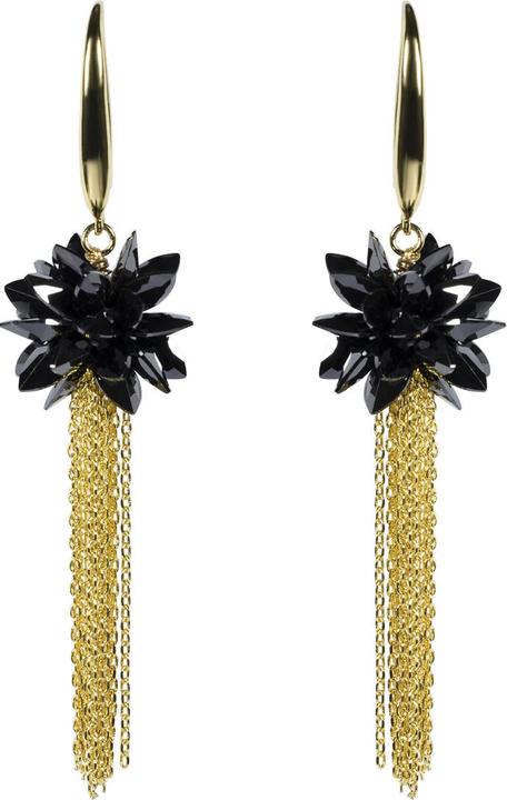 Uzurii Black Flower Fall Ohrringe (925er Sterlingsilber)