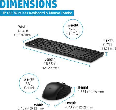 Actual product image HP 655 WRLS KB/MSE Combo Germany - Germa (DE, Wireless)