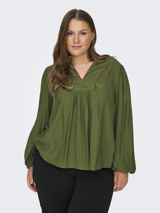 Produktbild Only Normal geschnitten V-Ausschnitt Elastische Bündchen Puffärmel Top Top (42)
