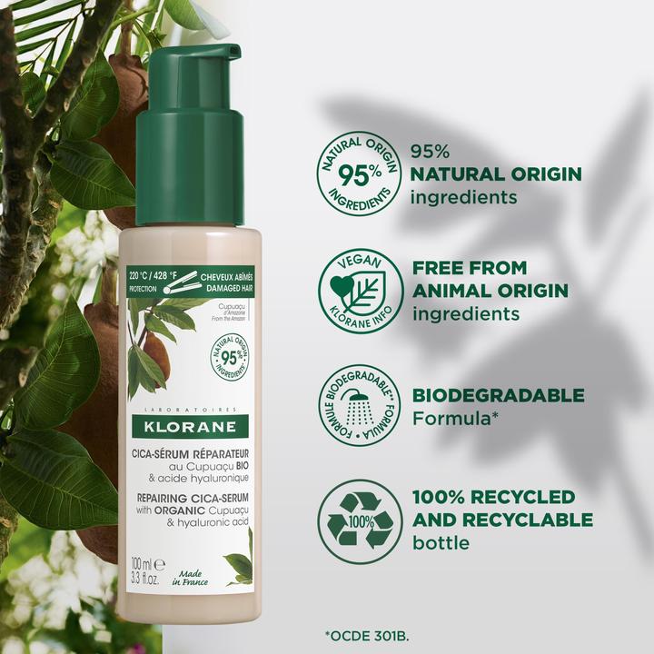 Actual product image Klorane Repairing cica serum with organic cupuaçu (100 ml)