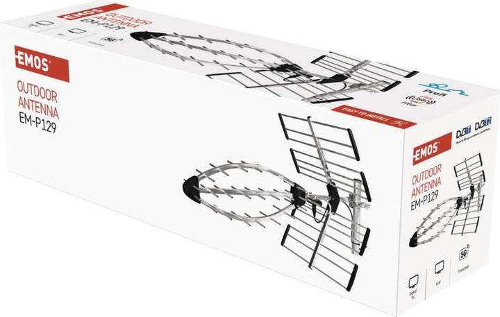 Actual product image Emos Outdoor antenna EM-29U5G, PROFI, 0-200 km, DVB-T2, LTE/4G/5G filter (DVB-T / -T2)