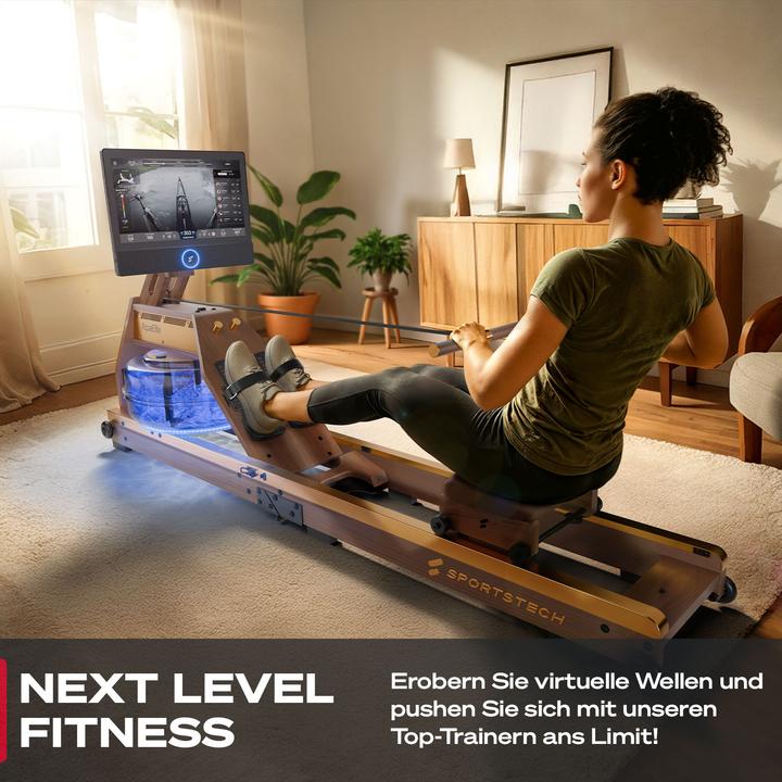 Produktbild (Set-A) Sportstech Rudergerät AquaElite Walnut