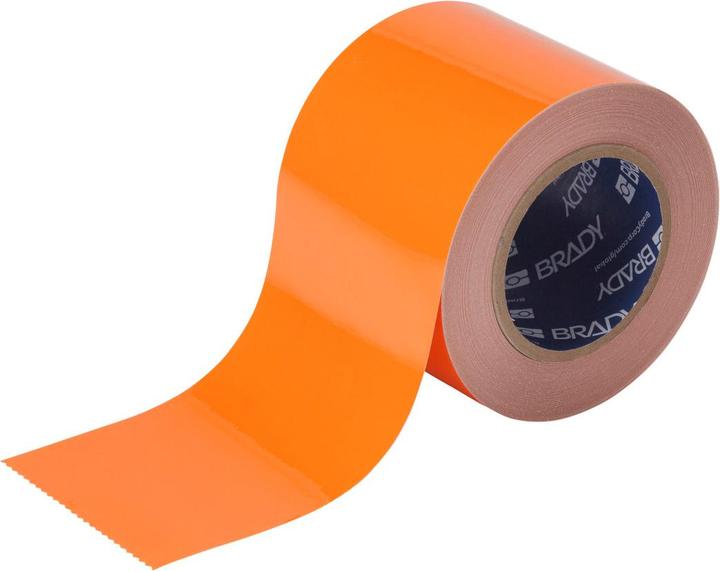 Brady B-514, ToughStripe, floor marking tapes, polyester, orange, 101.6mm x 30m (101.60 mm)