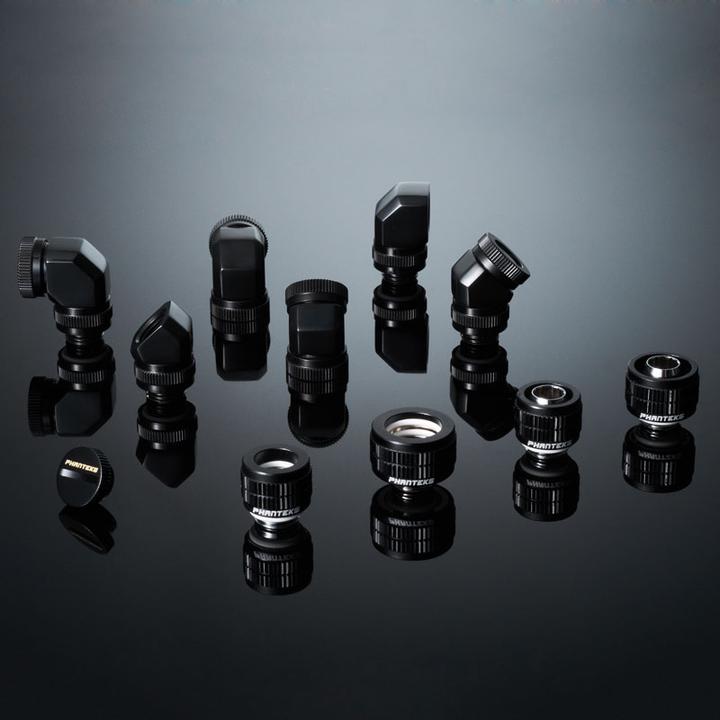 Actual product image Phanteks Glacier Rotary Connector 45 degree G1/4 inch male to 12mm female hardtube - rotatable