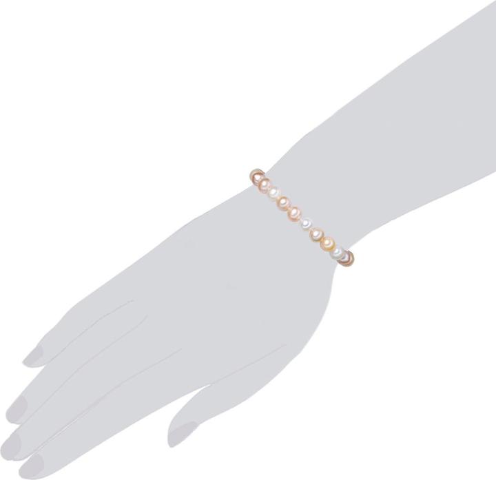 Immagine prodotto Valero Pearls Perle d'acqua dolce d'argento da donna coltivate multicolore - 2242 (23 cm, Argento)