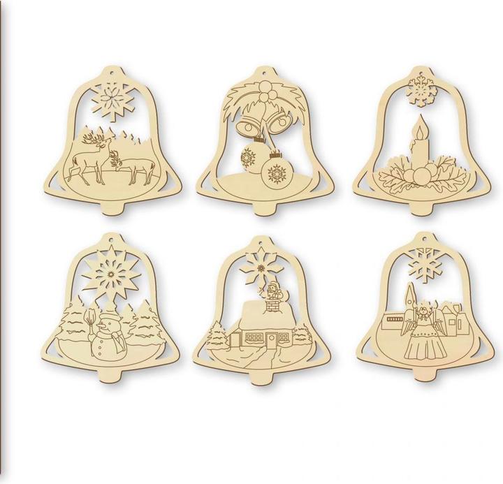 Actual product image Trenddeko Tree ornaments bell sound set with hanger (7 x 4 cm)