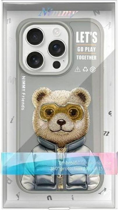 Immagine prodotto Nimmy case iPhone 15 Pro Max 6.7" gray Cool&Cute 2.0 Bear (Apple iPhone 15 Pro Max)