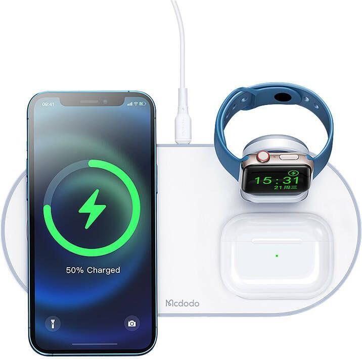 Actual product image Mcdodo 3 in 1 Wireless Charger 15W - White (15 W)