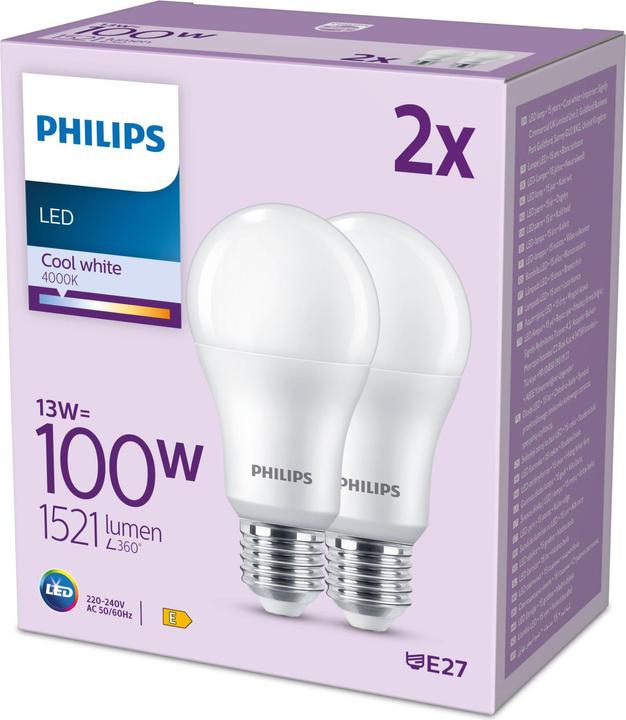 Actual product image Philips LED Bulbs (E27, 13 W, 1521 lm, 2 x, E)