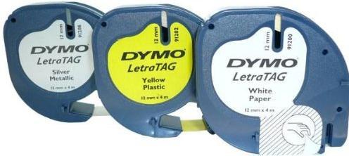 Produktbild Dymo S0721800 LetraTag 3er Set (1.20 cm, Weiss, Silber, Gelb)