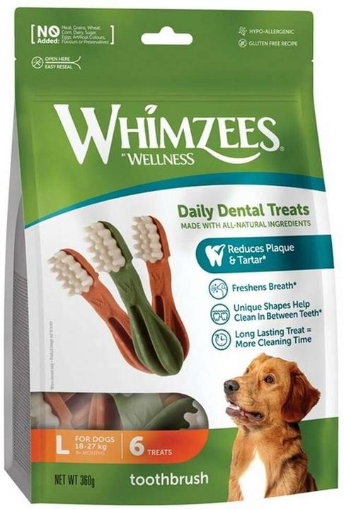Immagine prodotto Whimzees Spazzolino da denti per cani masticatori L - 6 pz. (Senior, 6 pz., 370 g)