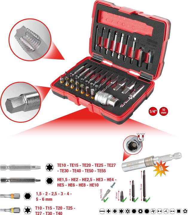 Image du produit KS Tools Jeu d'extracteurs de vis (Torx (TX), Clé Allen)