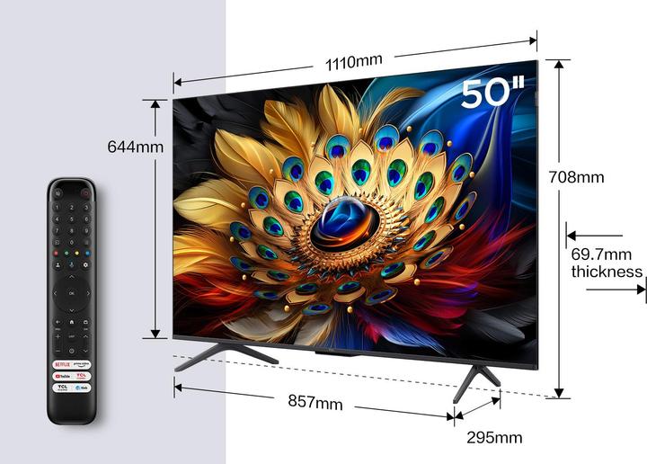Produktbild TCL 50C69B Ultra HD HDR QLED-TV 50 (126 cm) (50", QLED, 4K, 2024)
