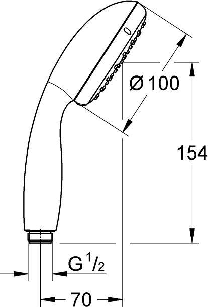 Actual product image Grohe Vitalio Start 100 QuickFix Handbrause, energiesparend, mattschwarz (2 Beam types)