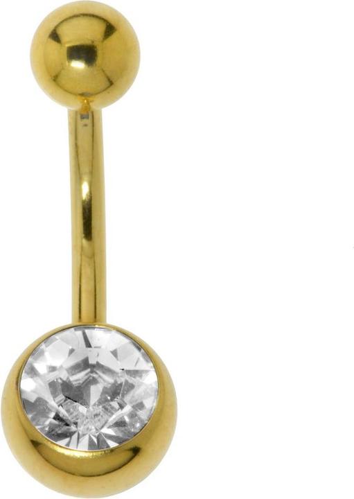 Bijouteria Bauchpiercing (Kristall, PVD Beschichtung (goldfarbig), Chirurgenstahl 316L)