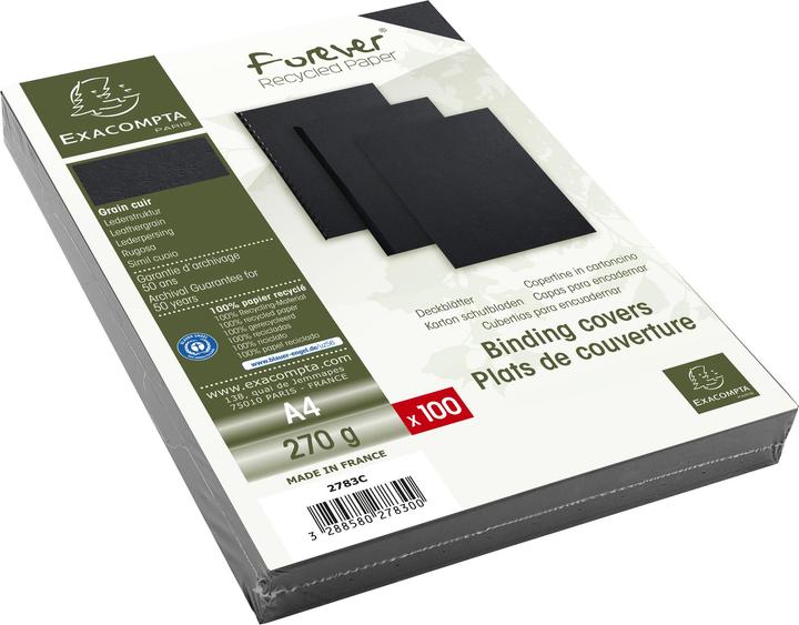 Exacompta Cover Evercover 270 g/m², 100 pieces, black