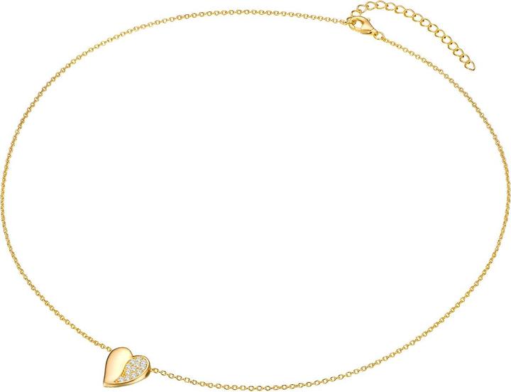 Produktbild Rafaela Donata Damen Herz Sterling Silber Zirkonia Gelbgold 40,0 cm Basiskette + 5,0 cm Verlängerung - 33778 (Sterling Silber, 40 - 45 cm)