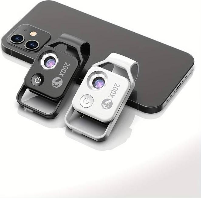 Image du produit PhoneLook Apexel APL-MS002 Clip zoom optique microscopique 200x universel avec lumière LED intégrée