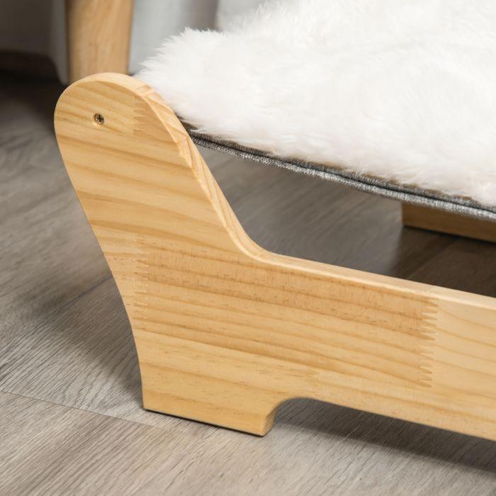 Immagine prodotto Swisshandel24 Letto per gatti con struttura amaca per gatti nido rialzato per gatti con morbido cuscino in legno (Gatto)