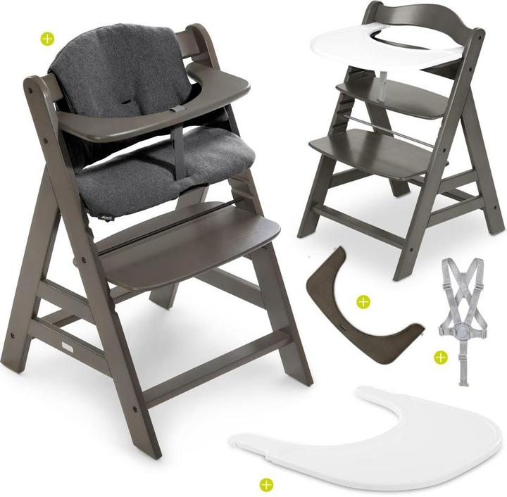 Produktbild Hauck Hochstühle Hochstuhl Alpha Plus Charcoal im Sparset inkl. (Hochstuhl)