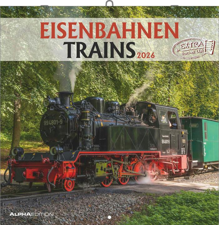 Alpha Edition Eisenbahnen 2026 - Broschrenkalender 30x30 cm (30x60 geffnet) - Kalender mit Platz fr Notizen - (30 x 30 cm, Hardcover, Dutch, English)